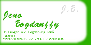 jeno bogdanffy business card